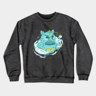 The little blue owl with pattern- for Men or Women Kids Boys Girls love owl Crewneck Sweatshirt